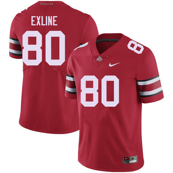 Men #80 Blaize Exline Ohio State Buckeyes College Football Jerseys Sale-Red